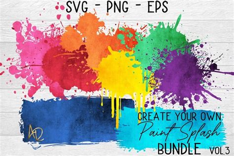 Download Color / Paint Splashes Background Bundle Easy Edite