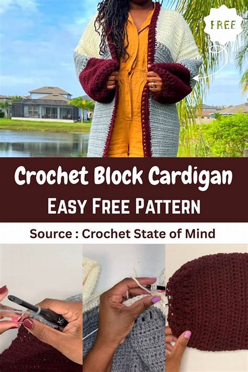 Color Block Cardigan Crochet Pattern
