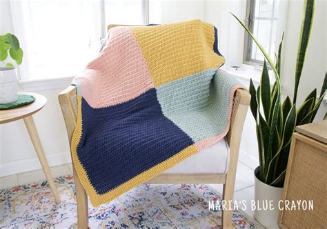 Color Block Crochet Blanket