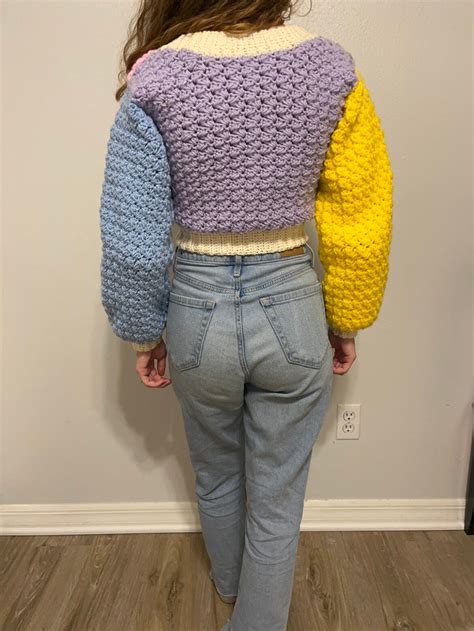 Color Block Crochet Cardigan