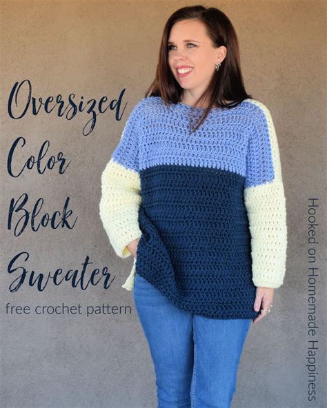 Color Block Crochet Sweater