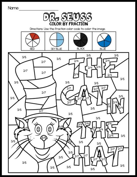 Color By Number Cat In The Hat