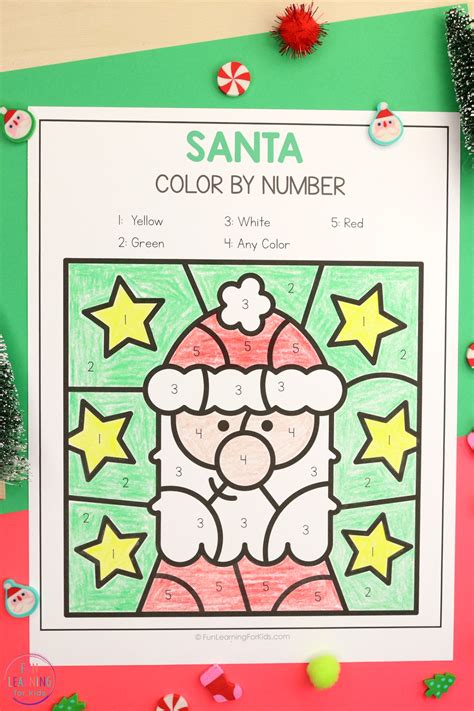 Color By Number Christmas Worksheets
