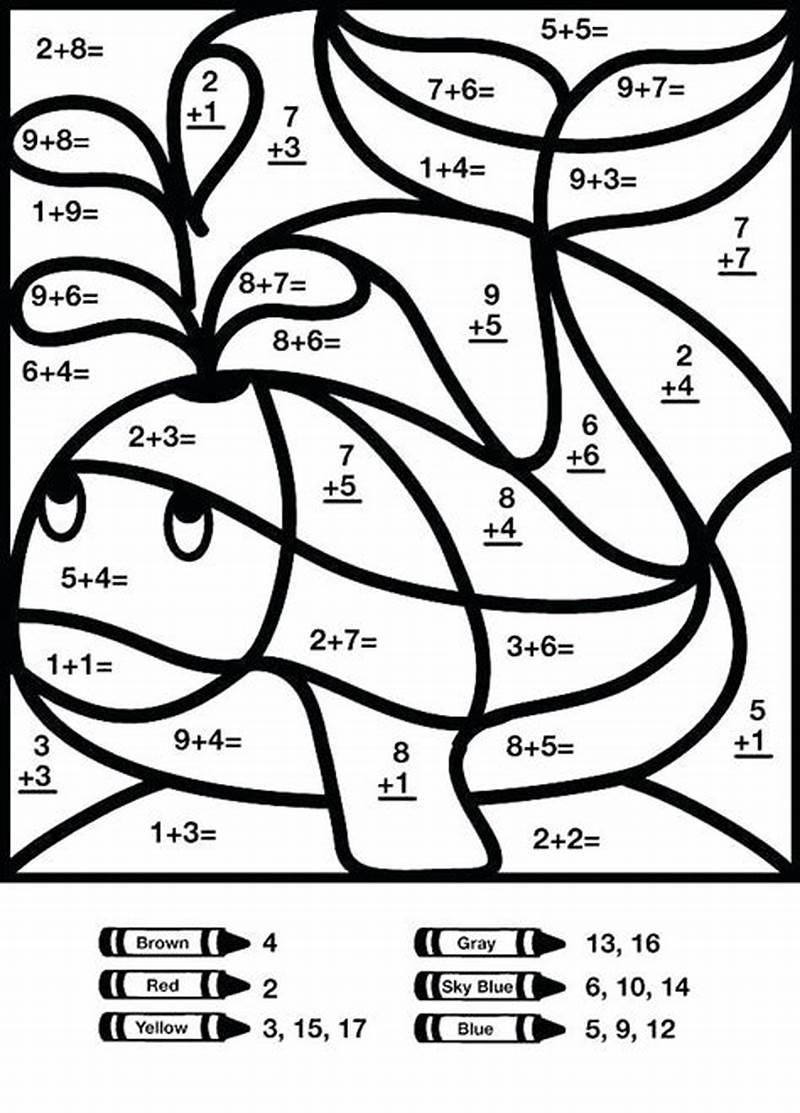 Color By Number Coloring Pages Math