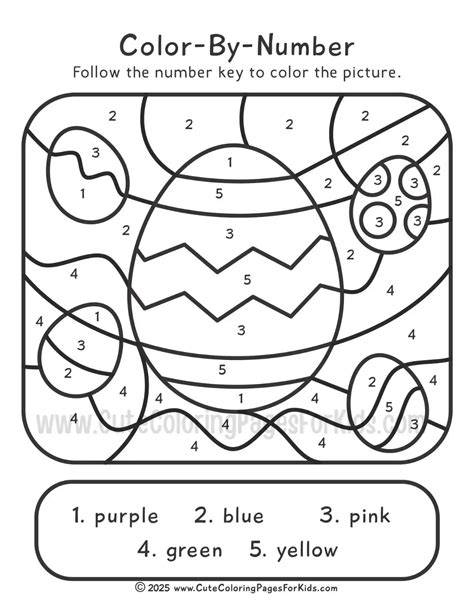 Color By Number Easter Eggs