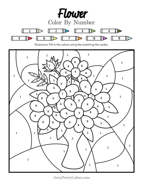 Color By Number Flower