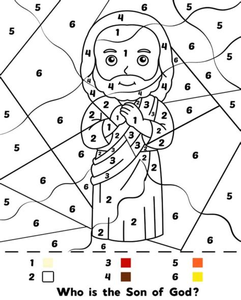Color By Number Jesus