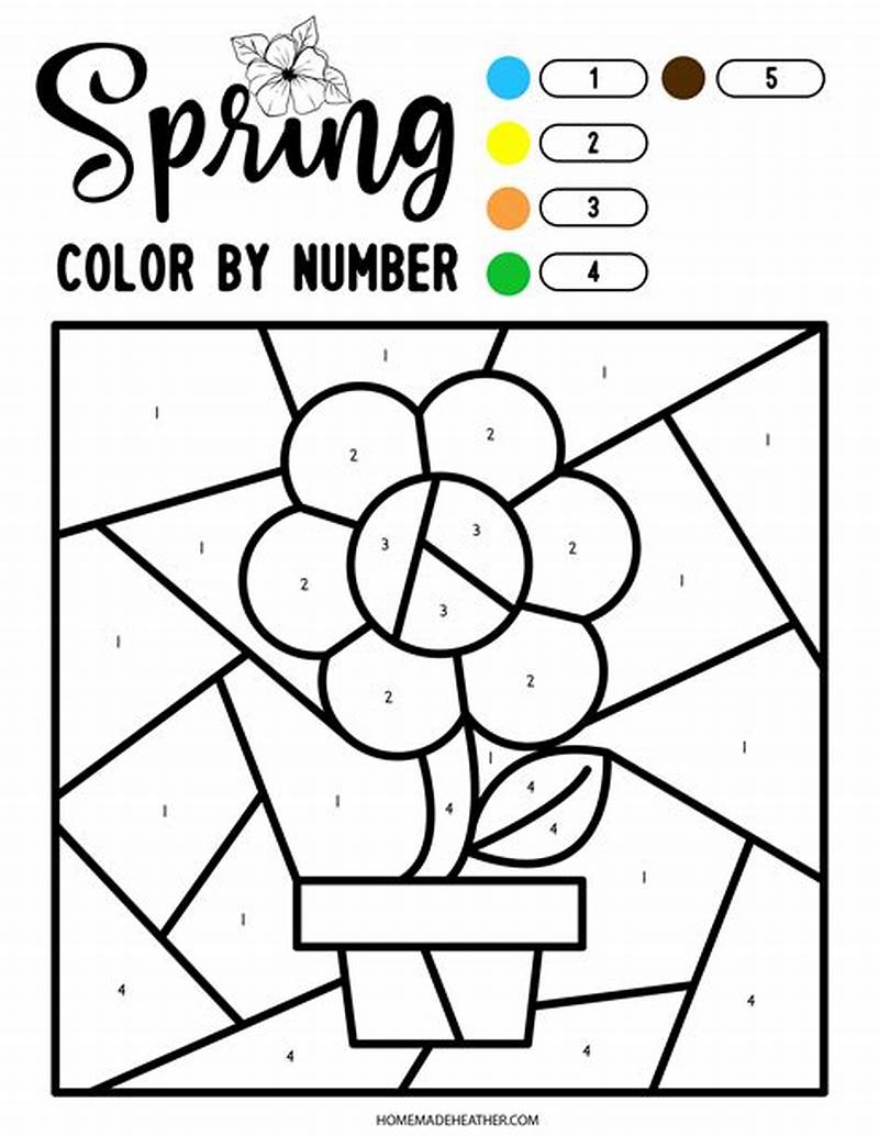Color By Number Spring Printable