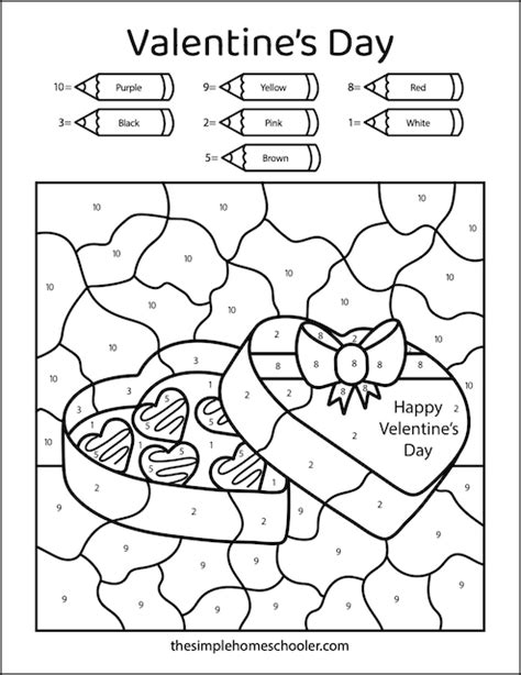 Color By Number Valentine