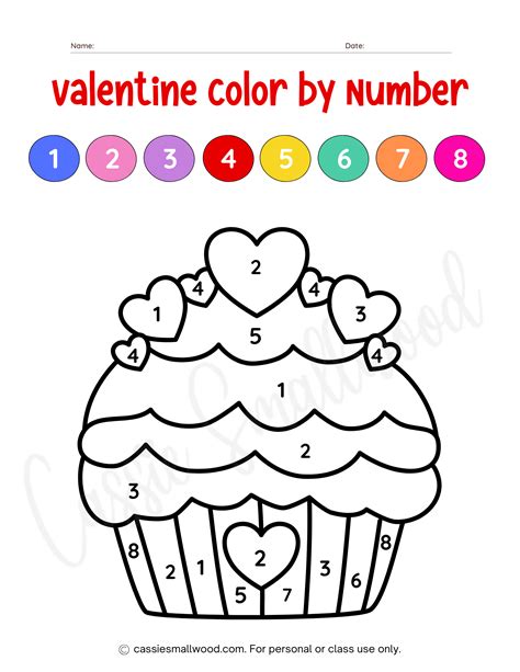 Color By Number Valentines Day Free