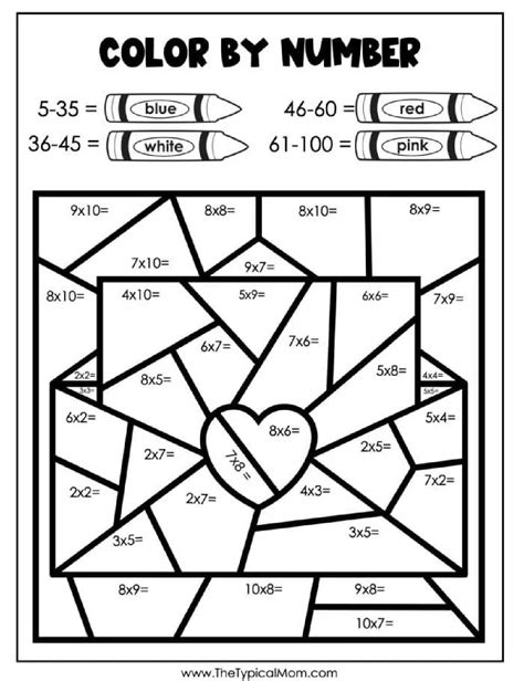 Color By Number Valentines Day Pdf