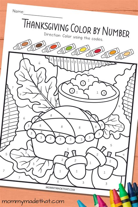 Color By Numbers Thanksgiving