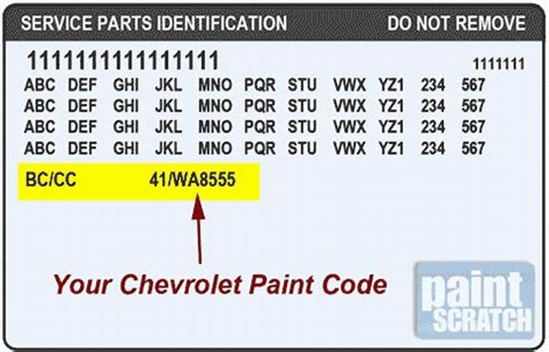 Color Chart Chevy Paint Code Location