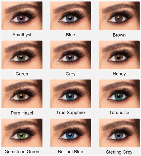 Color Chart Contact Lenses