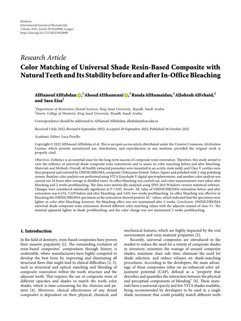 Color Matching and Bleaching Capabilities