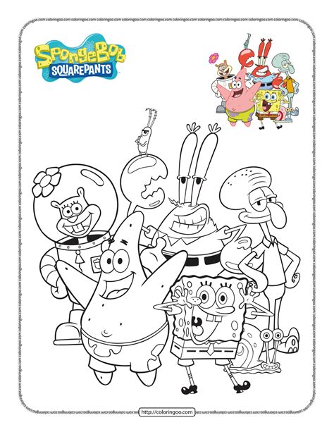 Color Pages Of Spongebob Squarepants