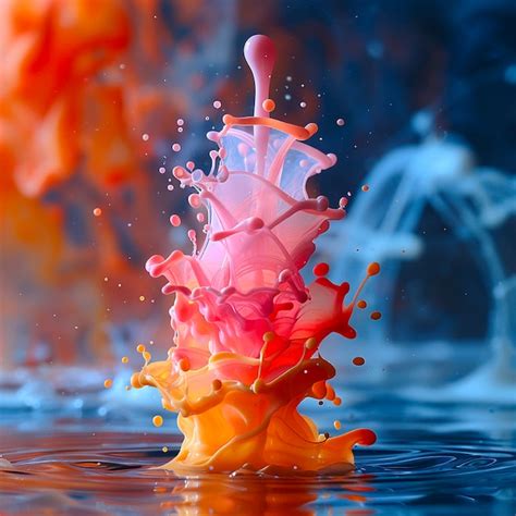 Color Paint Drops In Water