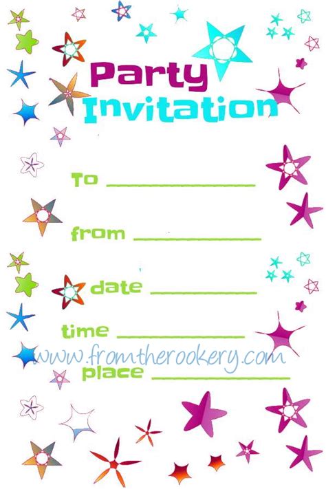 Color Party Invitations Templates Free