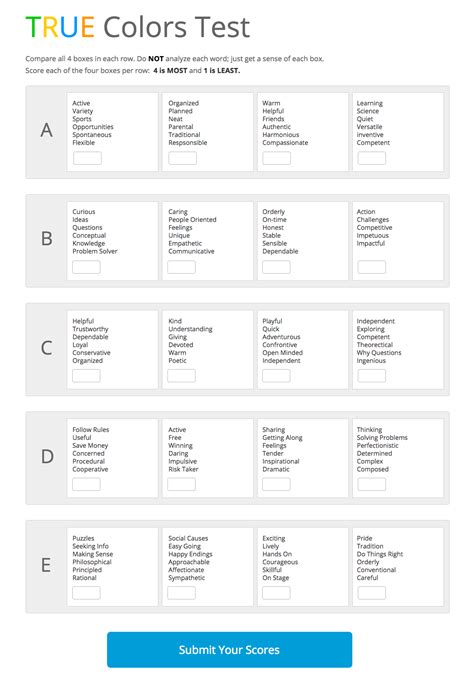 Color Personality Test Free Download