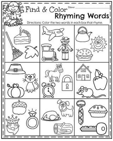 Color The Rhyme Worksheet