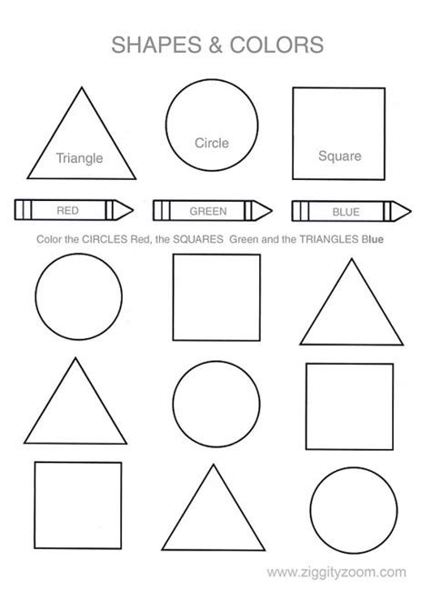 Color The Shapes Worksheet Preschool