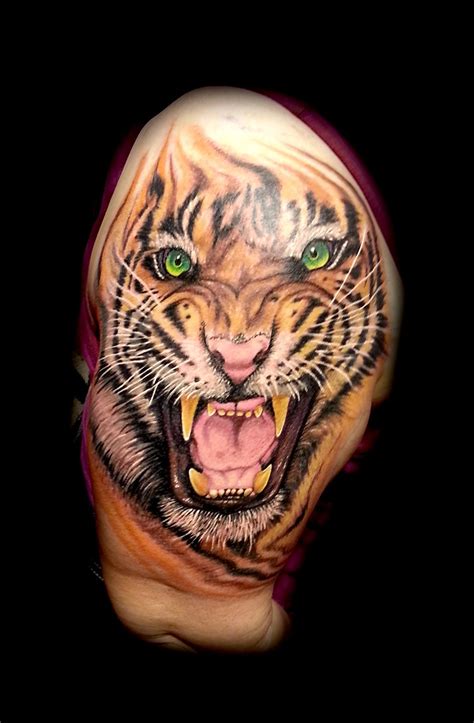 realistic color tiger tattoo in San Francisco