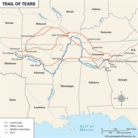 Trail of Tears Map History Post Industrial Revolution up to WWI