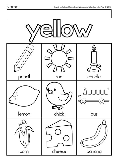 Color Yellow Coloring Pages