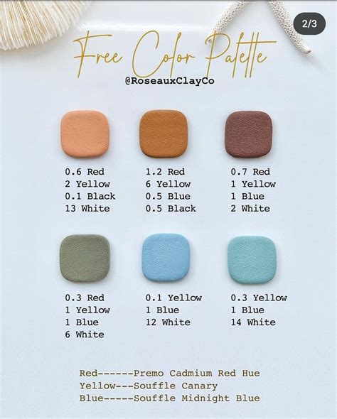 Color palette for polymer clay pots