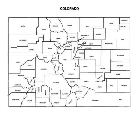 Colorado Counties 64 Counties and the CO Towns In Them