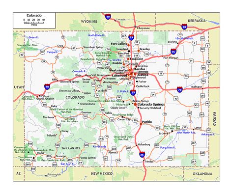 Colorado State Map With Counties And Cities Printable Map