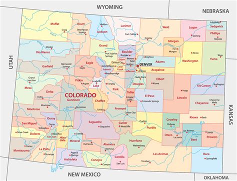 Road map of Colorado state. Colorado state road map