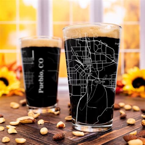 Denver Map Pint Glass Gift Kitchen & Dining Drink & Barware