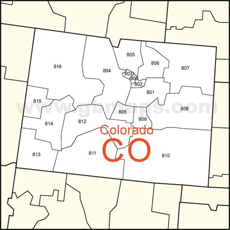 Colorado Zip Code Map Map Of The World