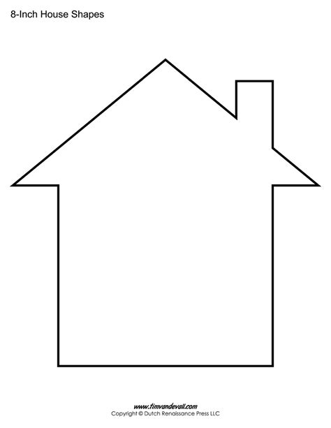 Colored House Template Printable