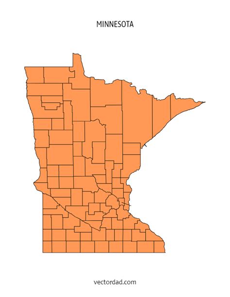 Blank Minnesota County Map Free Download