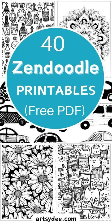 Colored Zendoodle Pages