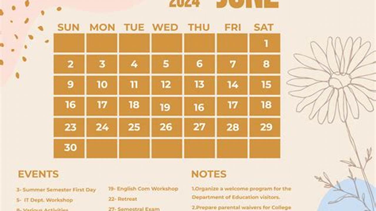 Colorful June 2024 Calendar Google