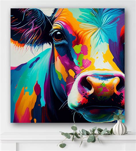 Colorful Cow Painting