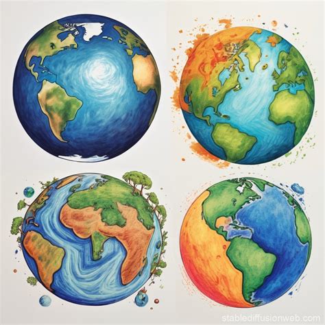 Colorful Earth Drawings