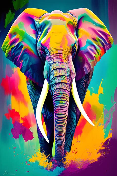 Colorful Elephant Painting