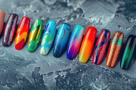 Colorful Rainbow Collection Nail Designs