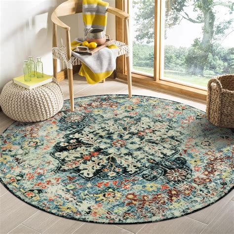 Colorful Round Rugs For Entryway