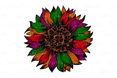 Download Colorful Sunflower Sublimation Design For Cricut
