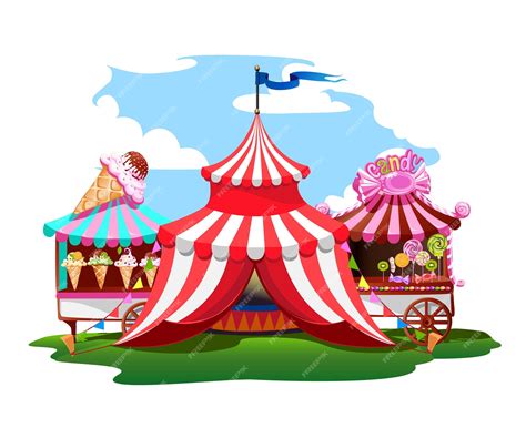 Colorful digital circus tent