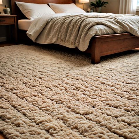 Colorful wool carpet in a bedroom