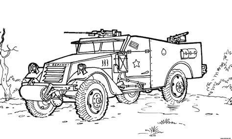 Coloriage 4x4 Militaire