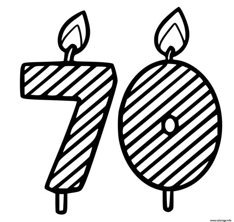 Coloriage 70 Ans