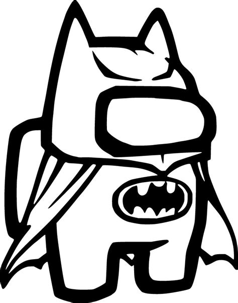 Coloriage Among Us Batman Mod