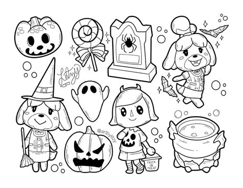 Coloriage Animal Crossing Halloween